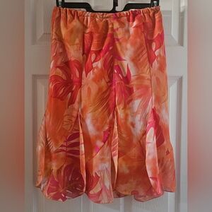 Island Print Flared Skirt